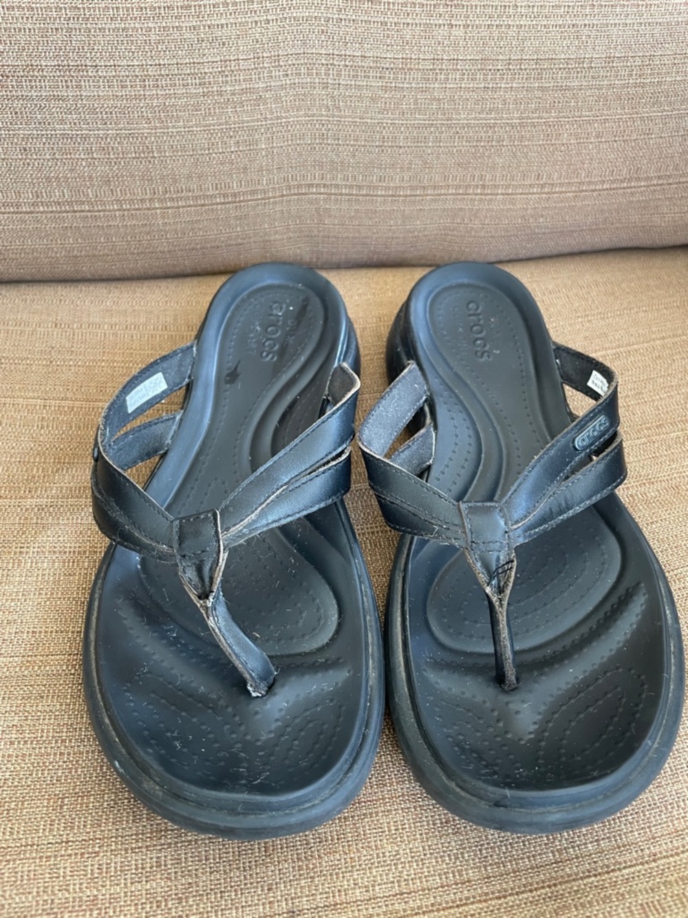 CROCS Black Women's Thong Sandal Flip Flops